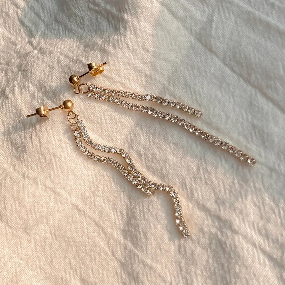 The Celeste Pavé Tassel Earrings