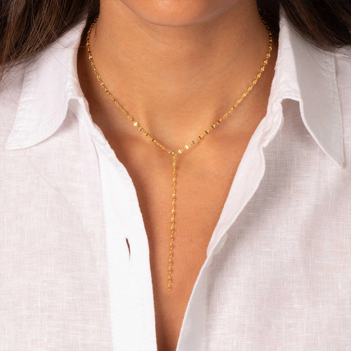 OEL - Minimalist 14K Gold Y-Lariat Necklace