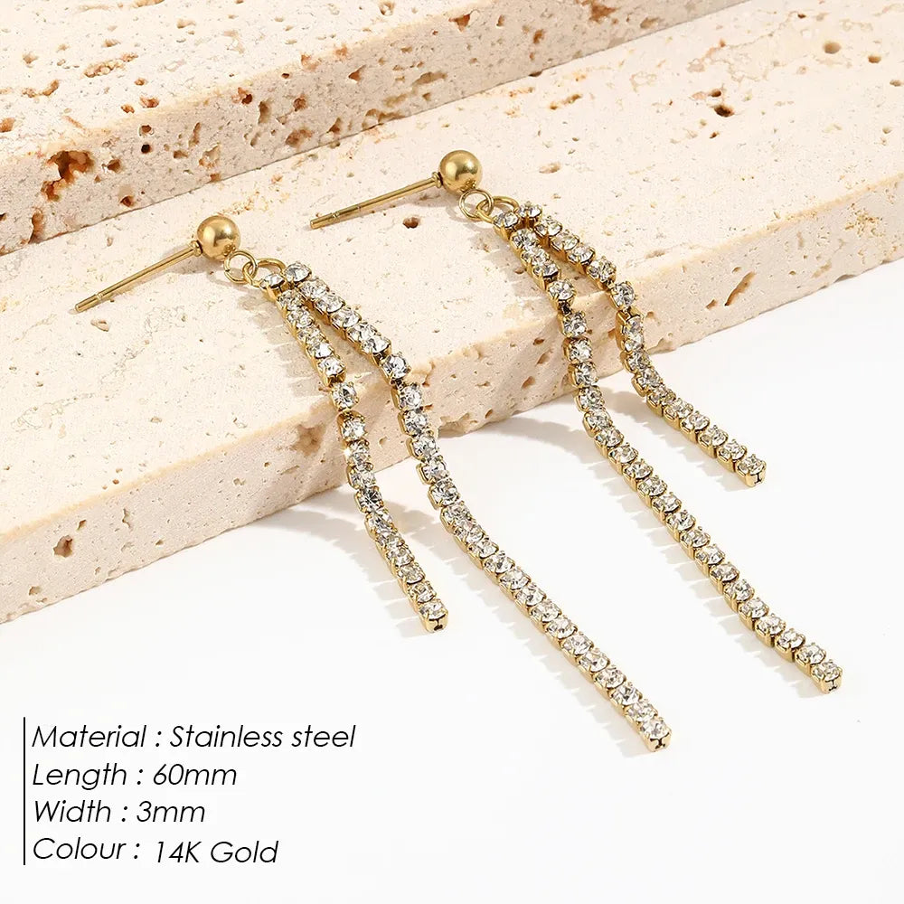 The Celeste Pavé Tassel Earrings