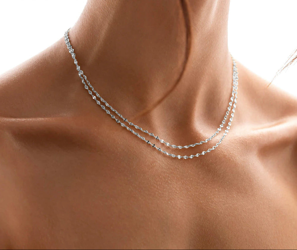 OEL - Double Layered Minimalist Chain Necklace
