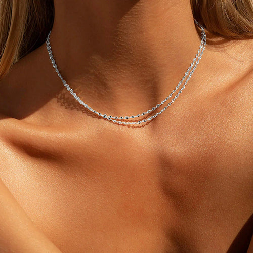 OEL - Double Layered Minimalist Chain Necklace
