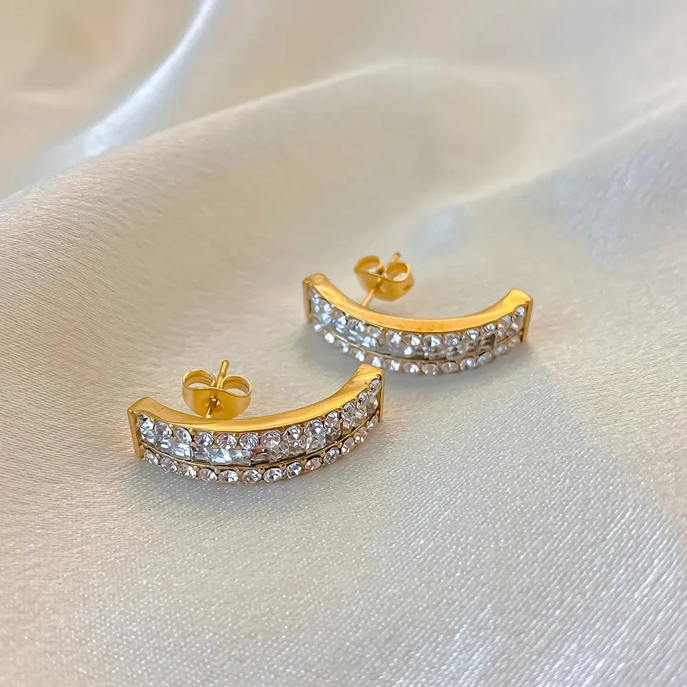 The Aurelia Pavé Arc Earrings | 18K Gold Plated