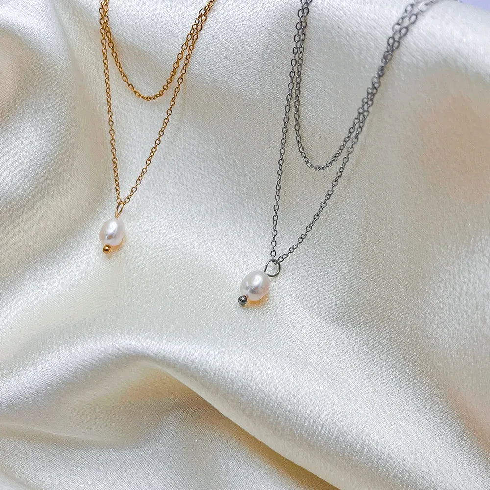 OEL - Freshwater Pearl Box Chain Necklace