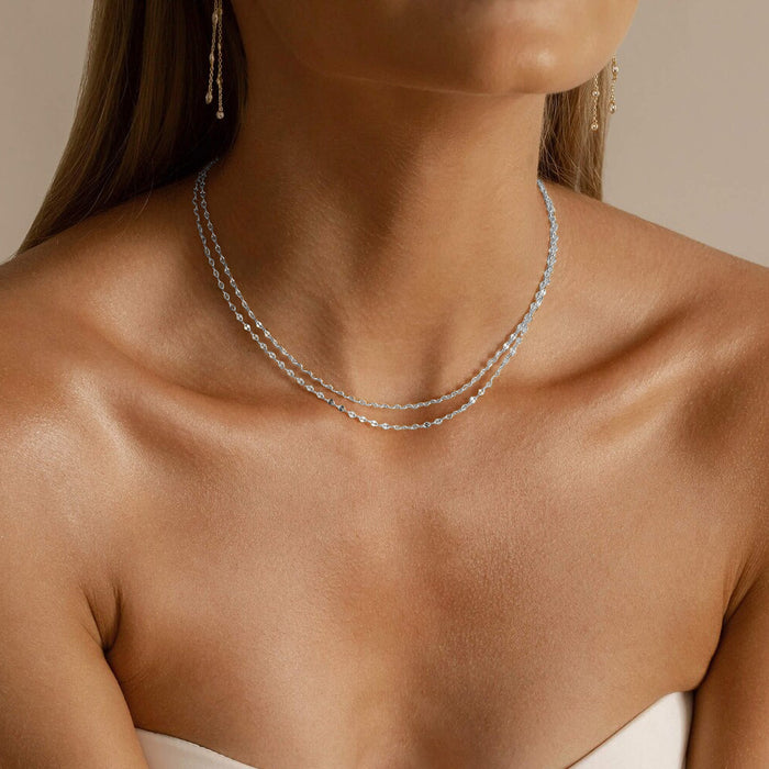 OEL - Double Layered Minimalist Chain Necklace