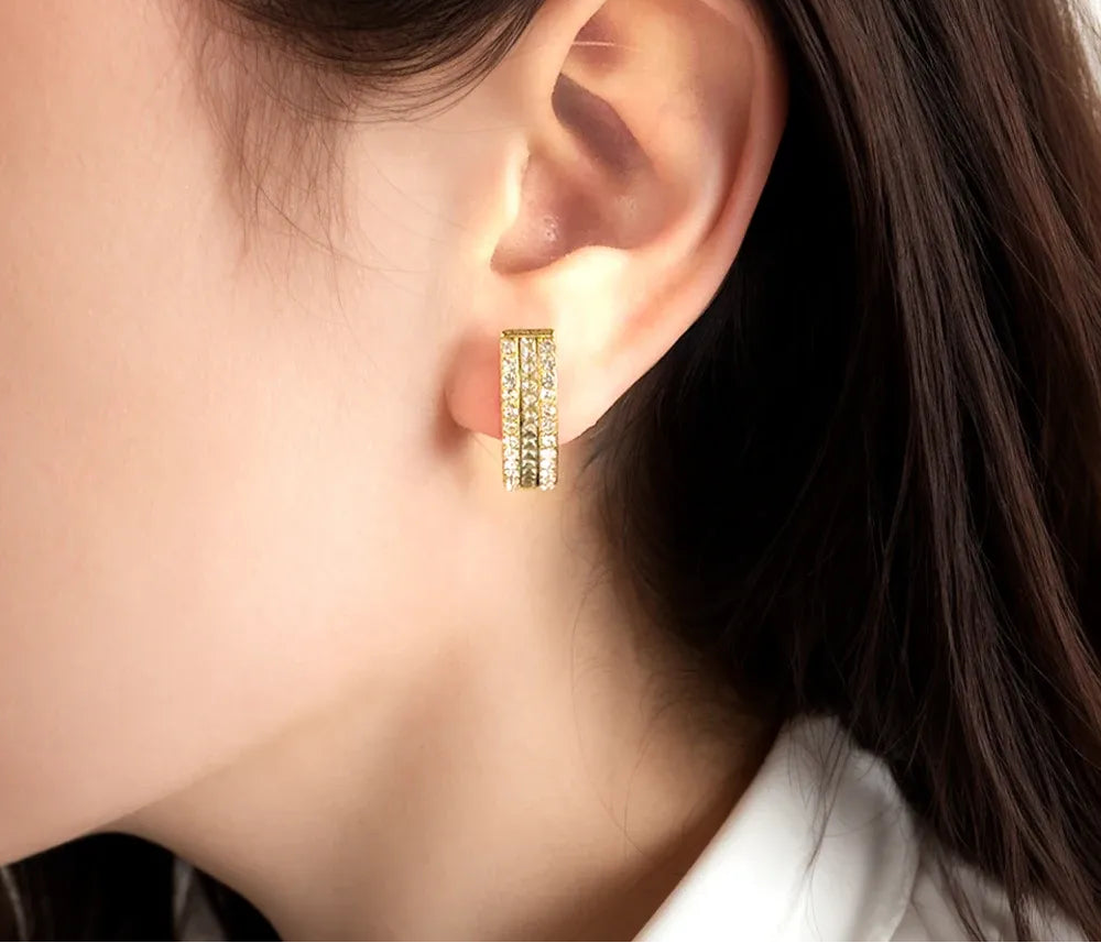 The Aurelia Pavé Arc Earrings | 18K Gold Plated